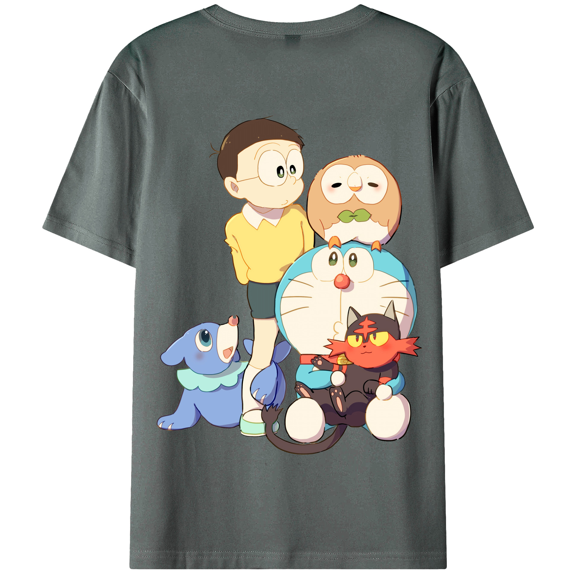 （画像用） ドラえもん Doraemon 綿100％半袖Tシャツ（背面プリント）